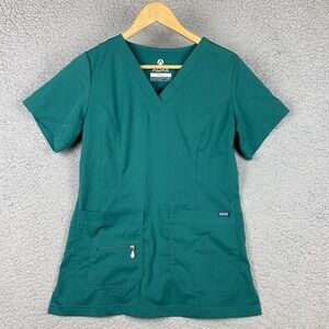 Adar Pro‎ Women's  Size XS Scrub Top Pockets Green Teal